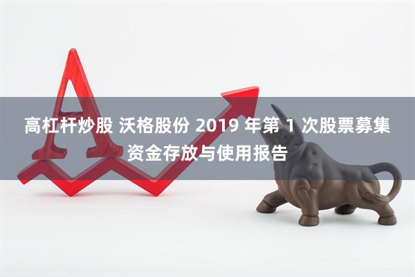 高杠杆炒股 沃格股份 2019 年第 1 次股票募集资金存放与使用报告