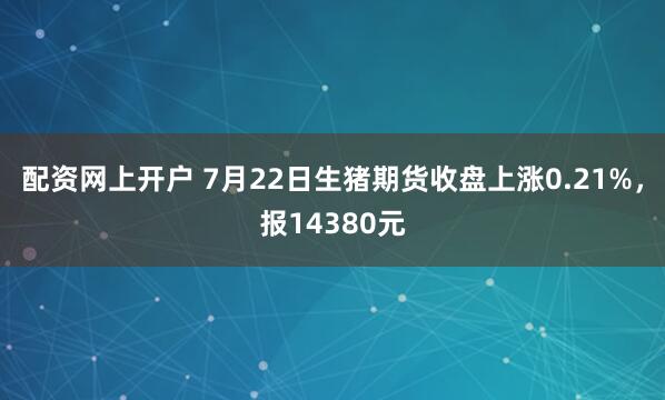 配资网上开户 7月22日生猪期货收盘上涨0.21%，报14380元